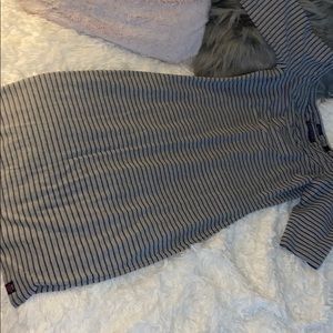 black & gray striped dress